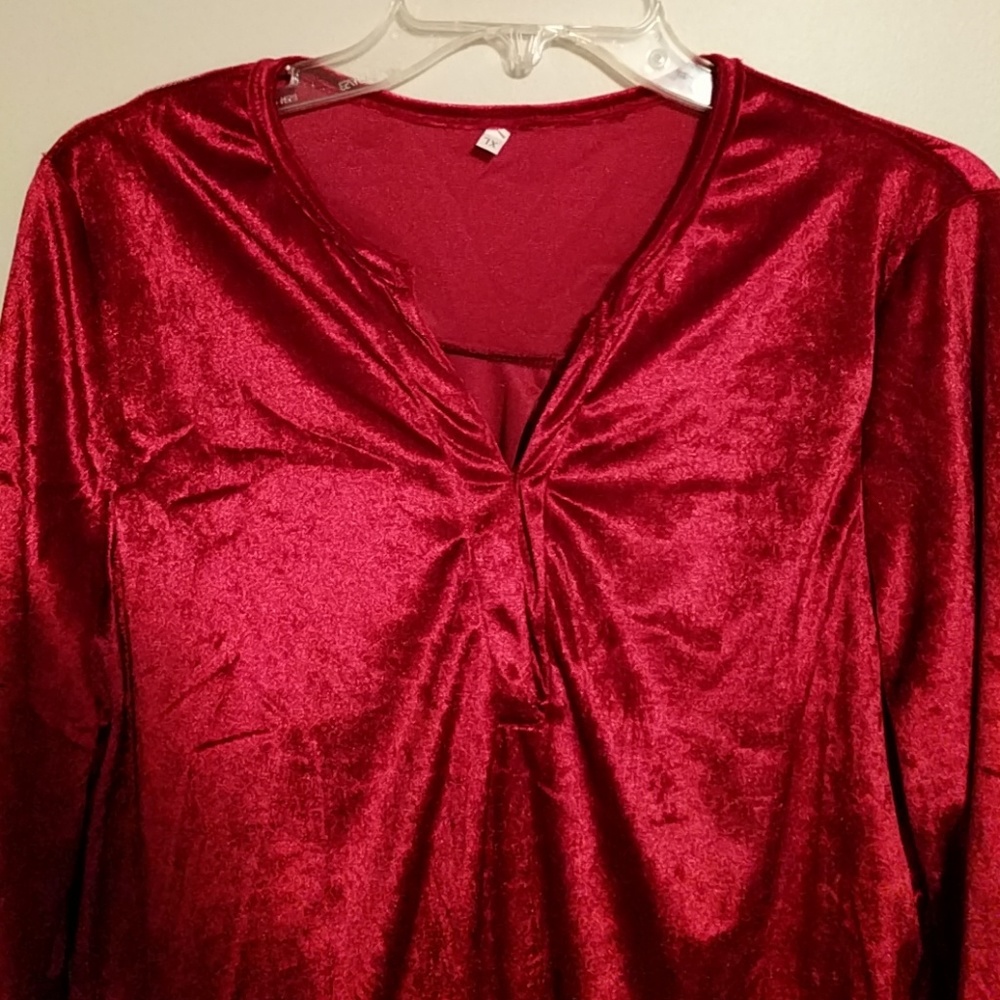 Red velvet shirt L/xl